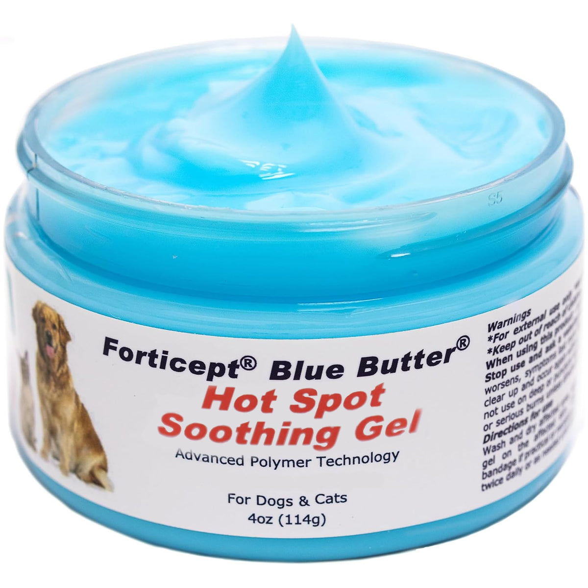 Forticept Blue Butter – Hot Spot Treatment for Dogs Cats | Dog Cat Wound Care | Skin Yeast Infections, Ringworm, Cuts, Rashes, First Aid Veterinary Strength Anti Itch Cream 4oz