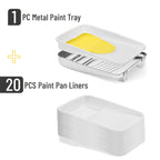 Bates 9 Inch Paint Tray Liners - 21 pcs, One Metal Tray with 20 Plastic Liners