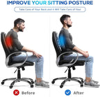 Helishy Gel Seat Cushion for Long Sitting Pressure Relief (Super Large&Thick) - Wheelchair Cushion for Pressure Sores, Coccyx, Sciatica, Back Pain Relief - Non-Slip Butt Pillow for Office, Home, Car