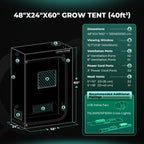 MARS HYDRO 4x2x6 Advanced Grow Tent, 48"x24"x71" High Reflective Mylar 1680D for Hydroponics Indoor Plant Growing, with Observation Window,Floor Tray and Smooth Zipper for TSL2000/SP3000
