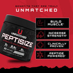 Unmatched Peptisize Advanced Muscle Support Formula | myHMB, PeptiStrong, CreGAAtine | Strength, Performance & Muscle Growth | Natural Flavors & Sweeteners | 30 Servings (Unflavored)