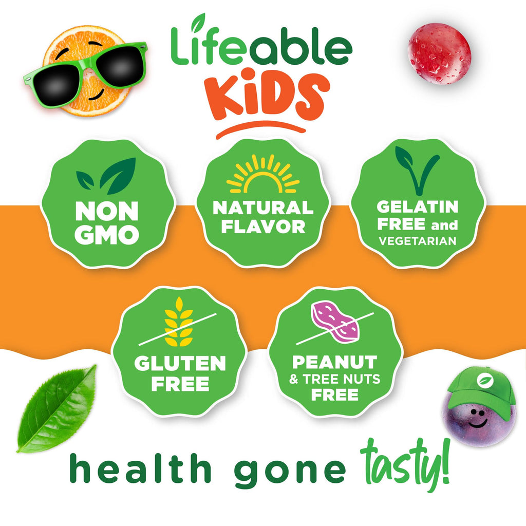 Lifeable Kids Vitamin D Gummies | Vitamin D3 1000iu | Great Tasting Vitamin D3 Gummies | D3 Vitamin for Strong Healthy Bones and Immune Support | Vitamin D for Kids, Boys, Girls | 90 Gummies