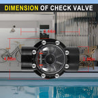 7305 Check Valve Replacement, 2 Inch or 2.5 Inch PVC One-Way Valve for Pool and Spa Plumbing Systems, Clear Cover Backflow Preventer for Inground & Above Ground Use