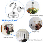 DIYMAG Magnetic Hooks,85lbs Heavy Duty Magnets with Hook Silver 6 Pack