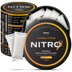 Nitro Nootropic Pouches - Energy + Focus Pouches - 100mg Caffeine, Alpha GPC, Cognizin® Citicoline, L-Theanine, Vitamin B12 - No Sugar, Nicotine-Free - 20 Pouches Per Can - 5 Pack - Orange Citrus
