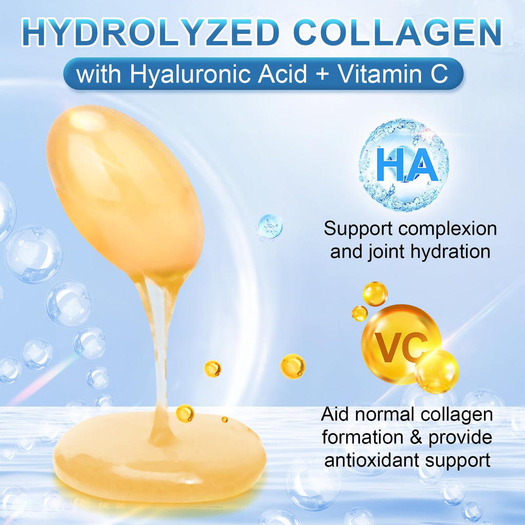 SIGNILIFE Multi Collagen Peptides for Women & Men, Hydrolyzed Collagen Peptides-Type I, II, III, V, X - with Hyaluronic Acid,Vitamin C,Biotin,Supports Skin Hair Nail, Non-GMO, 280 Softgels