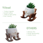 yiilead Smiley Face Planter Pot, Cute Coffee Plant Pots for Indoor Outdoor