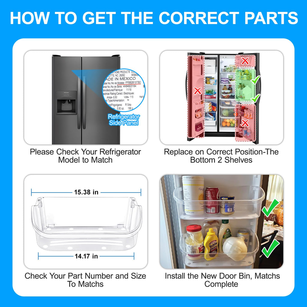 UPGRADED 240356402 Refrigerator Door Bin Compatible with Frigidaire Door Shelf Replacement Frigidaire Gallery Door Shelf Refrigerator Shelves FGHS2631PF4A FFSS2615TS0 LFSS2612TF0 LFSS2612TE0 Door Bin