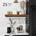 QEEIG Bathroom Floating Shelves for Wall (Brown, Set of 2, 15.7")