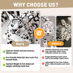 Yipintang 3D Printed Creature Flexible Animals - 8 Inches Fidget Animal for Desk Décor (Snow Leopard)