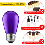 Meconard 24 Pack S14 Purple and Orange Light Bulbs for Halloween Decoration