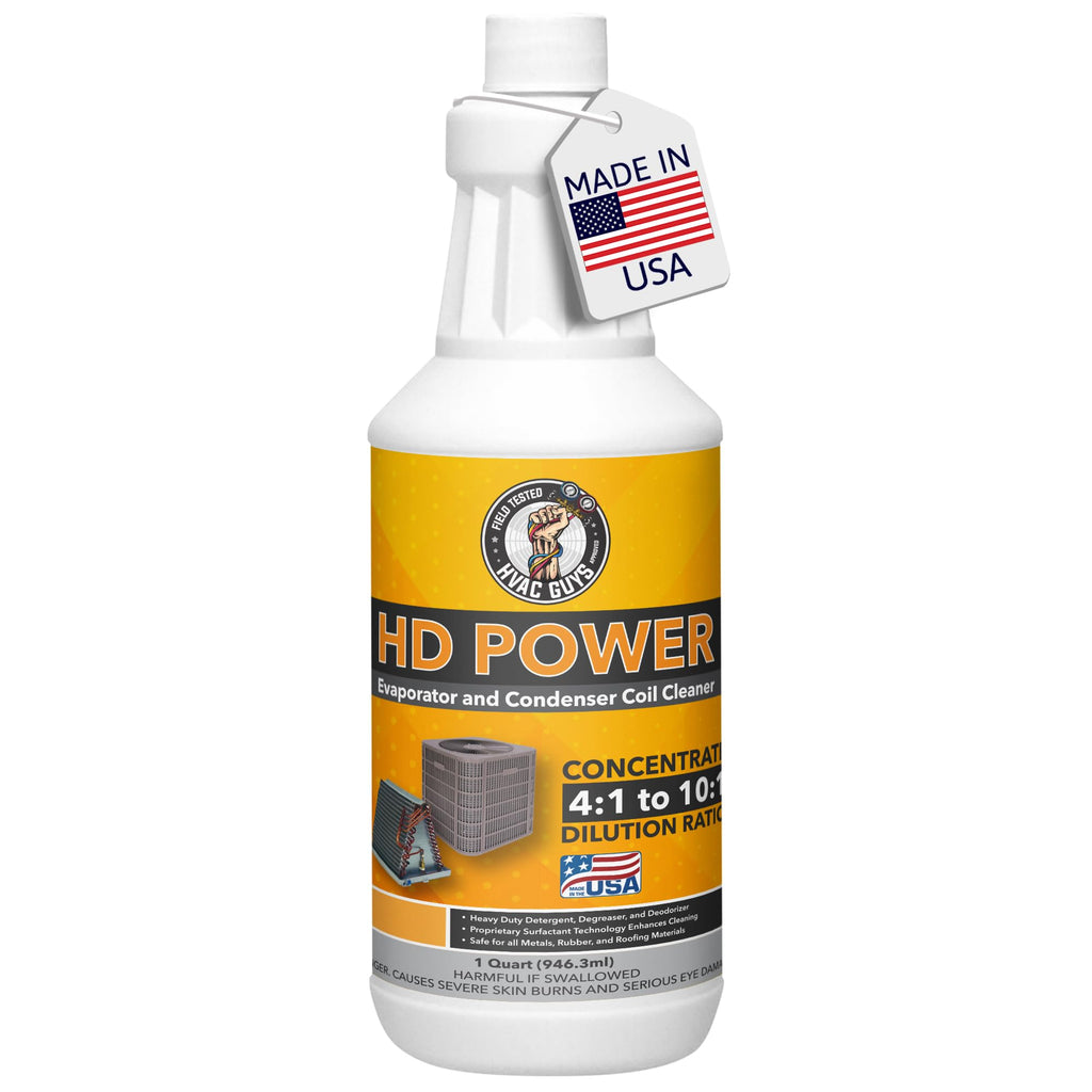 Leak Saver HD Power AC Coil Cleaner for All Condensers & Evaporators | No Rinse Evaporator Coil Cleaner | 4:1 to 10:1 Dilution Ratio - 1 Quart
