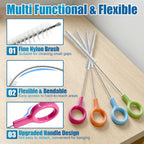 AONEZ Straw Cleaner Brush Set with Color Hanging Loop, 4 Pack
