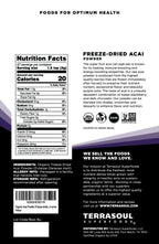 Terrasoul Superfoods Organic Acai Berry Powder, 4 Oz, Freeze-Dried for Freshness, Omega Fats Boost for Smoothie Bowls, and Antioxidant-Packed Superfoods Recipes