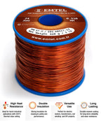 Emtel 24 AWG - 1 lb (805 feet) 99.9% Pure Copper Wire, Enameled Magnetic Wire for Motor, Transformer, Magnetic Coil, & Electroculture Gardening, Winding Magnet Wire - 220°C (428°F) Thermal Class