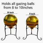 Polyjkl 10" Tall Gazing Ball Stand for 8-10 inch Balls, Black Metal Gazing Globe Display Holder Stands for Outdoor Garden Clearance, 8" L x 8" W x 10" H