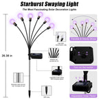 NBQQ Solar Garden Lights Outdoor, Waterproof Solar Powered Lights for Yard Pathway Patio, Swaying Lawn Decor as Gardening Gifts for Women Holiday (Purple, 6 Pack)