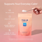 TRIP Magnesium Glycinate Powder with L-Theanine & Lion’s Mane, Sugar Free Magnesium Supplement for Adults, 250mg Magnesium per Drink Mix Serving, Pomegranate Orange Blossom, 1 Bag - 30 Servings