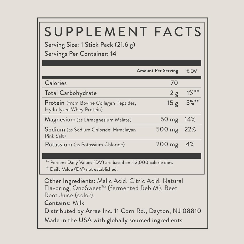 Arrae Clear Protein – Natural Protein Supplement, Smooth Texture, Easy to Mix, 14 Servings, Clean Formula with Electrolytes