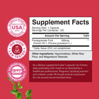Advanced Antioxidant Superfood Pomegranate Supplement - Natural Pomegranate Extract Polyphenols Supplement for Heart Health and Joint Support - Reds Superfood Powder Capsules for Men and Women - 120ct