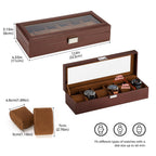 ProCase Watch Box, 6 Slot Mens Watch Display Case, Espresso