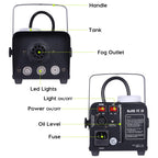 Fog Machine JDR Smoke Machine Controllable LED Light 500W and 2000CFM Fog Disinfection with Wireless and Wired Remote Control for Weddings, Halloween,Parties or Disinfection with Fuse Protection