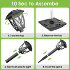 Greluna Solar Pathway Lights Outdoor 10 Pack, Auto On/Off Waterproof Solar Garden Lights, Energy Saving LED Landscape Outside Lights for Yard, Walkway, Patio & Driveway Decor