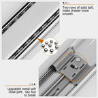 LONTAN 15 Pairs 22 Inch Soft Close Drawer Slides Heavy Duty Dresser Drawer Glides Metal Ball Bearing Full Extension Kitchen Cabinet Rails 100 LB Capacity