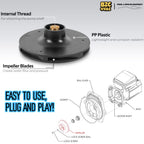 Bzcovac 073131 Impeller Compatible with WhisperFlo and IntelliFlo 3 HP Pool and Spa Pumps, Black