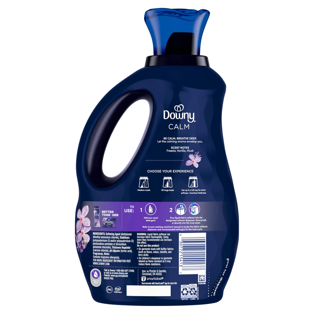 Downy Infusions CALM Liquid Fabric Softener, Soothing Lavender And Vanilla Bean, 56 Fl Oz, Fabric Conditioner For Softness And Scent, Pack of 2