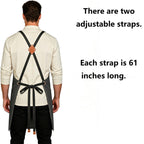 AFUN Chef Aprons for Men Women with Oversized Pockets, 16-Ounce Cotton Canvas Cross Back Heavy Duty Work Apron (Grey)
