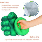NuGeriAZ Superhero Hands for Kids Smash Punches Gloves Toy Children's Plush Boxing Glove Set Kids Cosplay Costumes for Boy Christmas Birthday Gift(Green A)