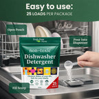 Truly Free Dishwasher Detergent Powder | Natural Dish Detergent, Dishwasher Soap | Plastic Free, Plant-Based, Clean, Heavy Duty Hard Water Stain & Grease Remover | Fragrance Free | 12.5 oz (Pack of 3)