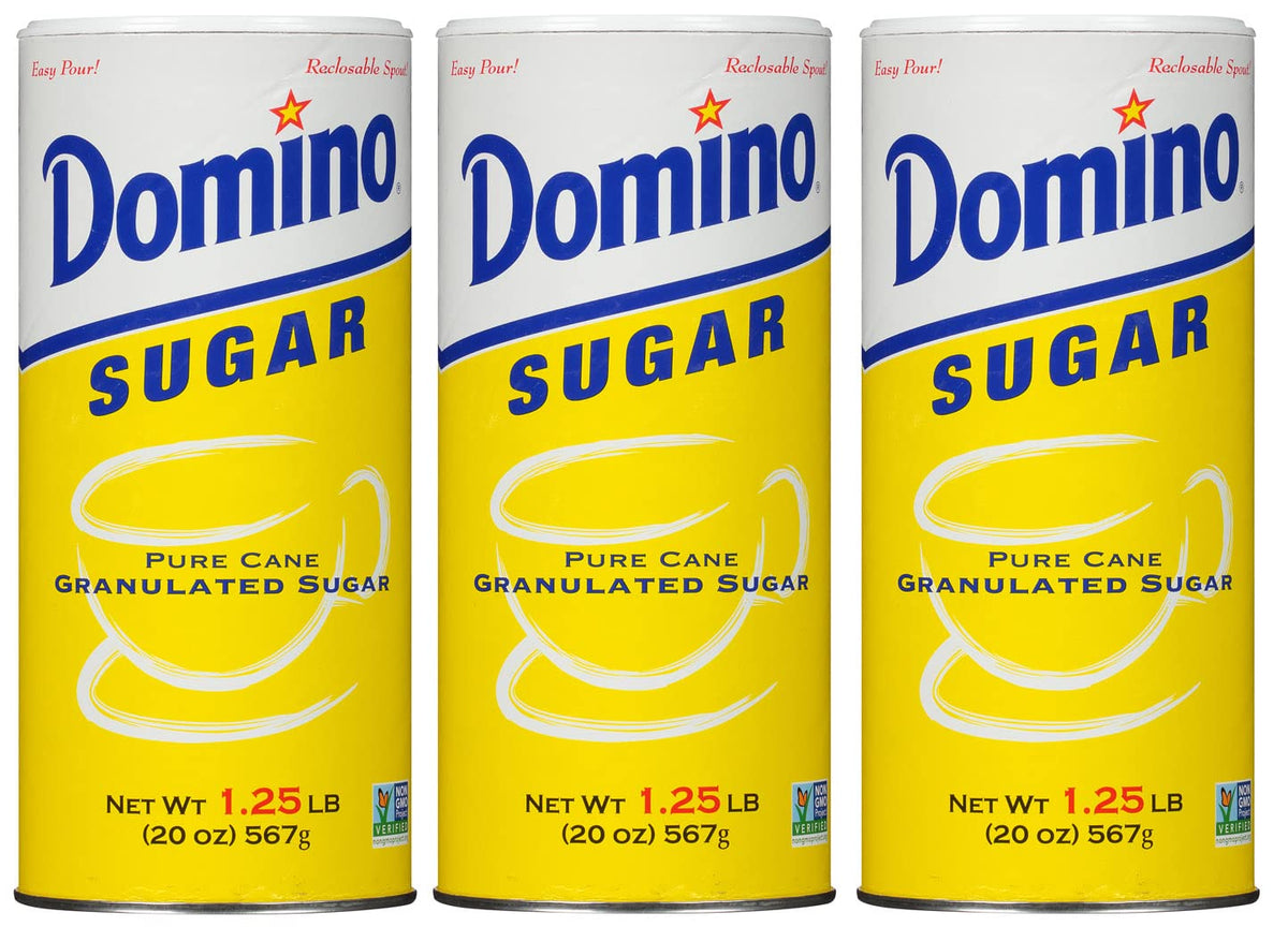 Domino® Granulated Sugar, 20 oz Canister, 3 Pack