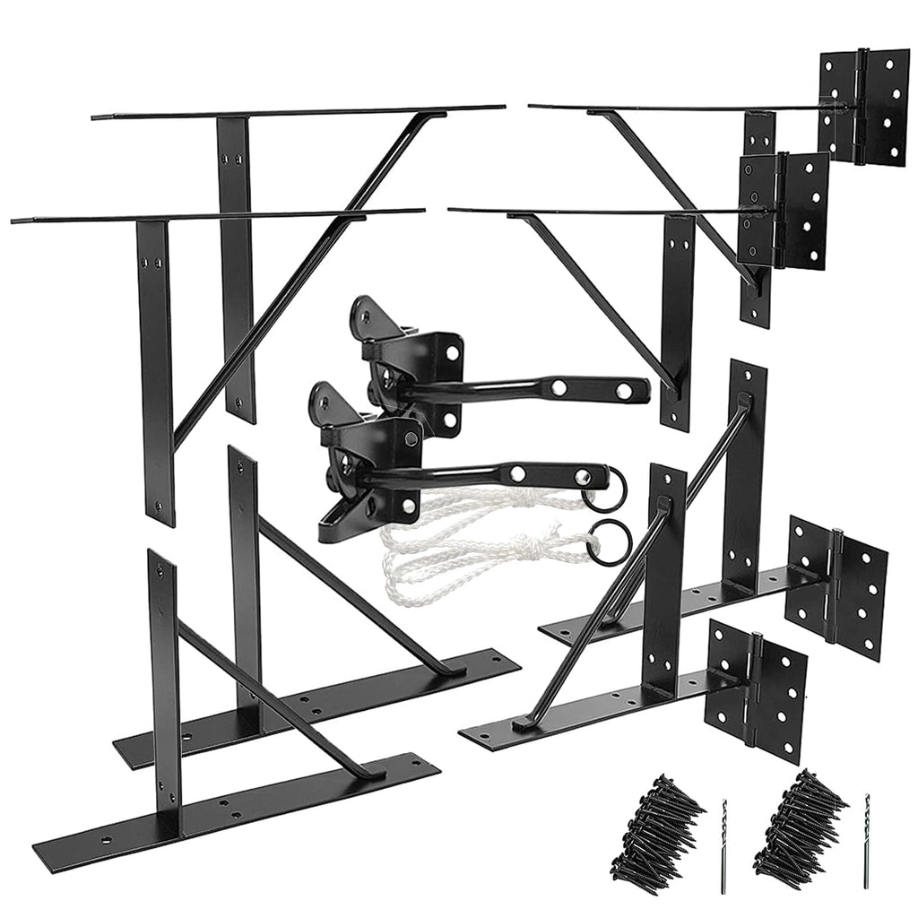 GoldOrcle Anti Sag Gate Kit Heavy Duty No Sag Kit Gate Corner Brace Bracket for Wooden Gate Fence with a Self-Locking Gate Latch (No Sag Kit A - 2Set)