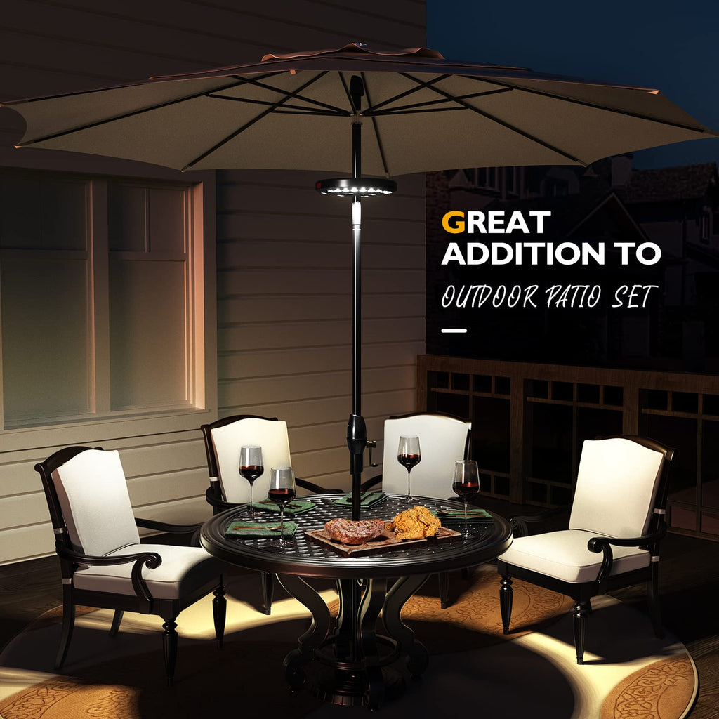 Eletorot Patio Umbrella Lights-Rechargeable Outdoor Lights for Patio Decor, Patio Table Lights Pole Light 28 LED 3 Lighting Modes, Patio Lighting Pool Accessories, Patio Backyard Decor