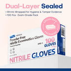 Supmedic Medical Nitrile Exam Gloves Latex & Powder-Free Disposable, 100 S