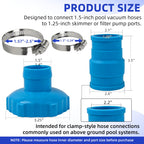 TonGass Pool Vacuum Hose Adapter Kit Compatible with Intex Adapter B – 1.5" to 1.25" Pool Hoses Connector with Stainless Steel Clamps for Above Ground Pool Skimmer & Filter Pump Hoses – 2 Set