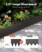 VEVOR Steel Landscape Edging, 6 Packs 40 x 8 in Rust-Resistant Metal Landscape Edging, Bendable Garden Edging Border, Heavy Duty Lawn Edging, Easy-to-Install, Flower Bed Yard Pathway Divider Black