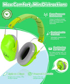 PROHEAR 032 2.0 Noise Cancelling Headphones for Kids - 25dB Noise Reduction - Adjustable Sensory Ear Protection Muffs for Concert, Fireworks, Monster Truck Shows, School - Green