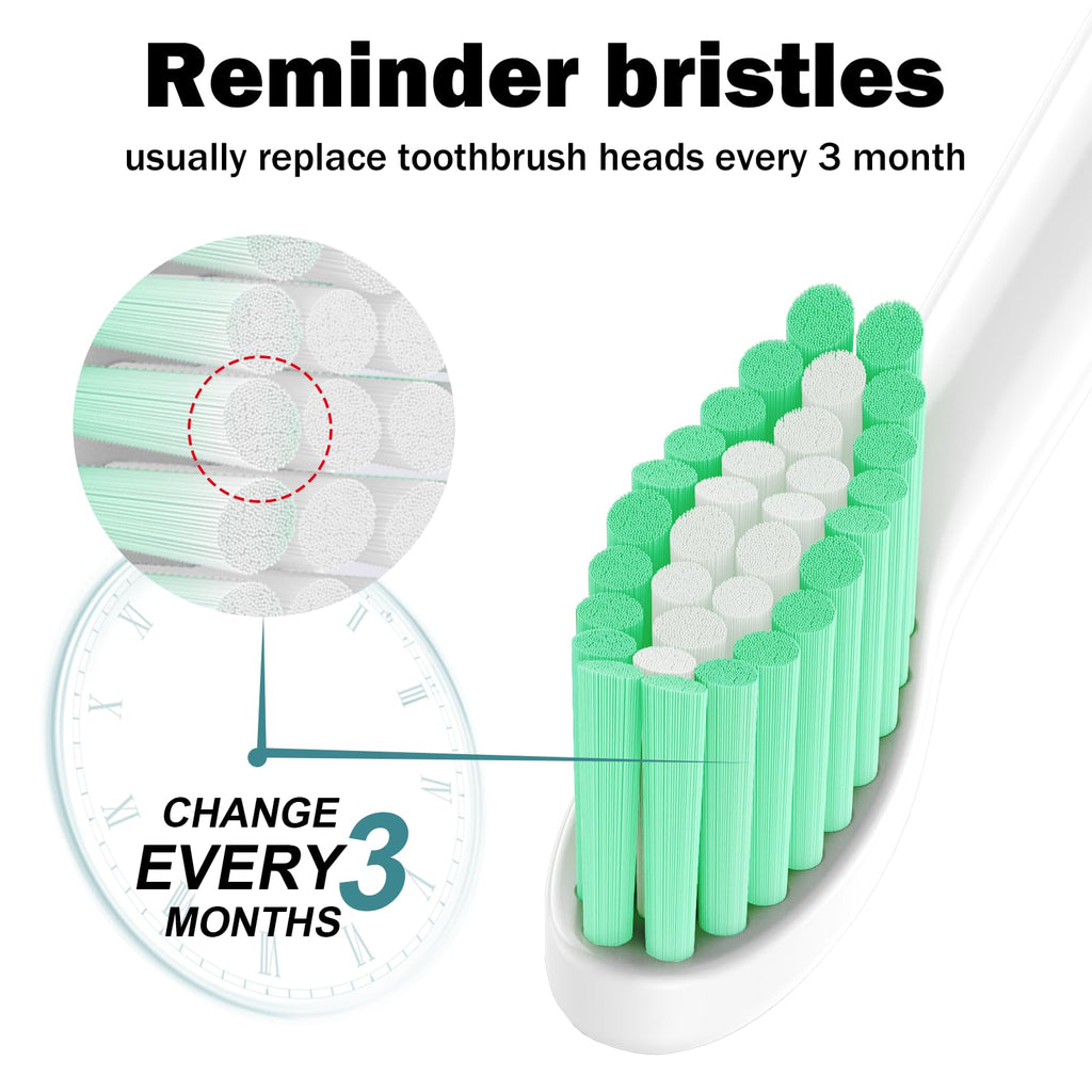 Toothbrush Heads for Philips Sonicare Replacement Brush Heads Medium Soft Dupont Bristles Electric Toothbrush Replacement Heads Fit E-Series Essence Xtreme Elite Advance and CleanCare, 6 Pack