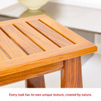NNN 24" Commercial Teak Shower Bench - 8 Non-Slip Leveling Feet & 350 lbs Capacity | Rock-Solid Stability for Seniors & Spa Safety | Waterproof Design for Saunas/Outdoor Pools (Patented)