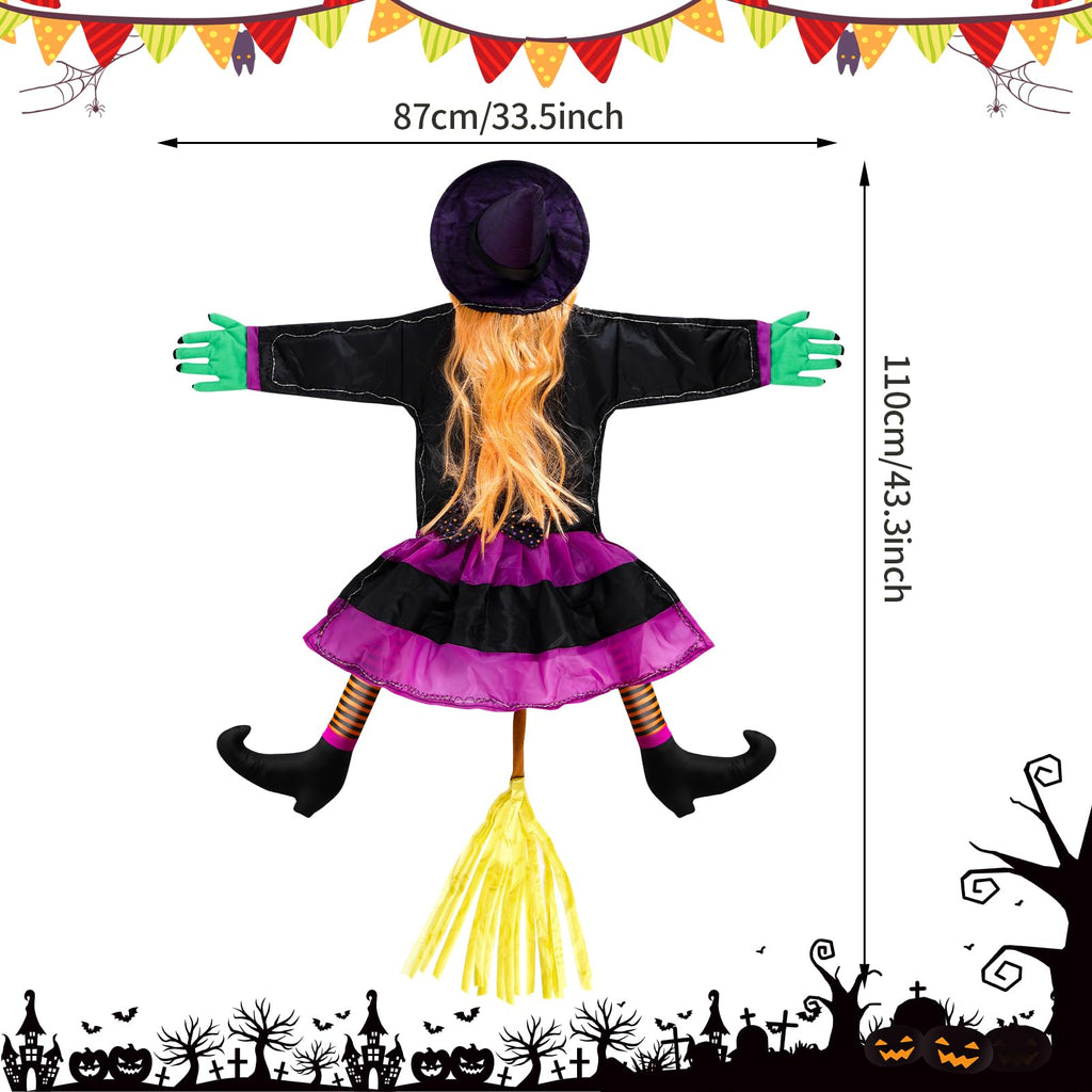 ILLUMINEW Halloween Decorations Outdoor, Solar Witch, Orange Purple