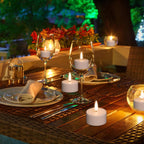 GenSwin Rechargeable Tea Lights Candles Remote Timer Charging Base White