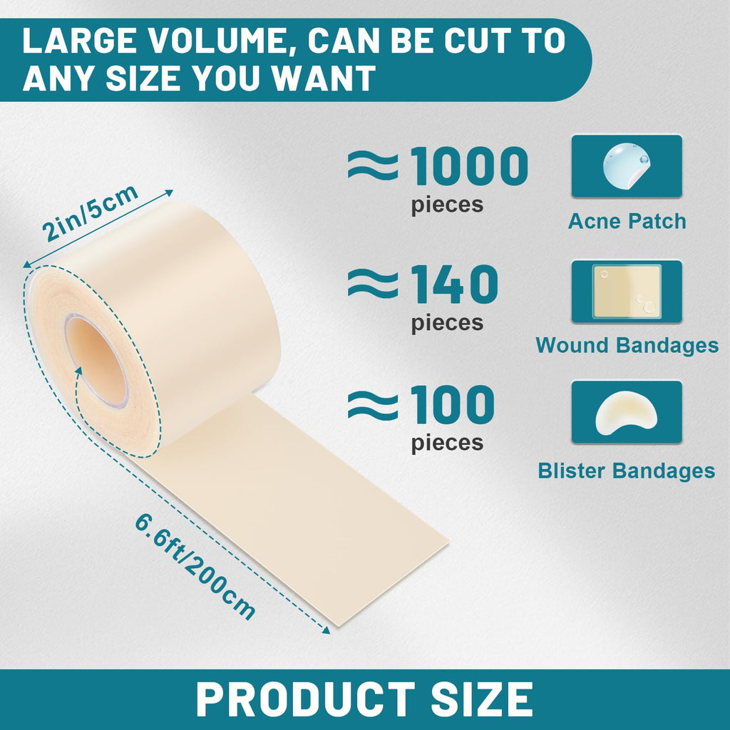 CUKWUYBY Hydrocolloid Roll for Wound Care, 2in*6.6ft Hydrocolloid Bandages