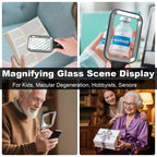 10X Magnifying Glass with Light, Rechargeable Magnifier with 3 Color Modes, Lighted Magnifying Glass Handheld for Seniors Reading Low Vision, Inspection, Close Work