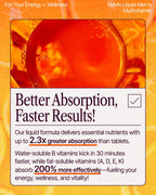 BeMe Liquid Multivitamins for Men - Advanced Liquid Delivery System with 13 Vitamins & Minerals - Tear & Go Sachets, Non-GMO, Orange Flavor (30 Sachets)