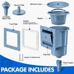 DeeprClean Through Wall Skimmer for Above Ground Pool, Heavy Duty Wall Mount Pool Skimmer Kit, Universally Fits All Standard Pool Wall Openings, In Wall Pool Surface Skimmer for Above ground Pool-Blue