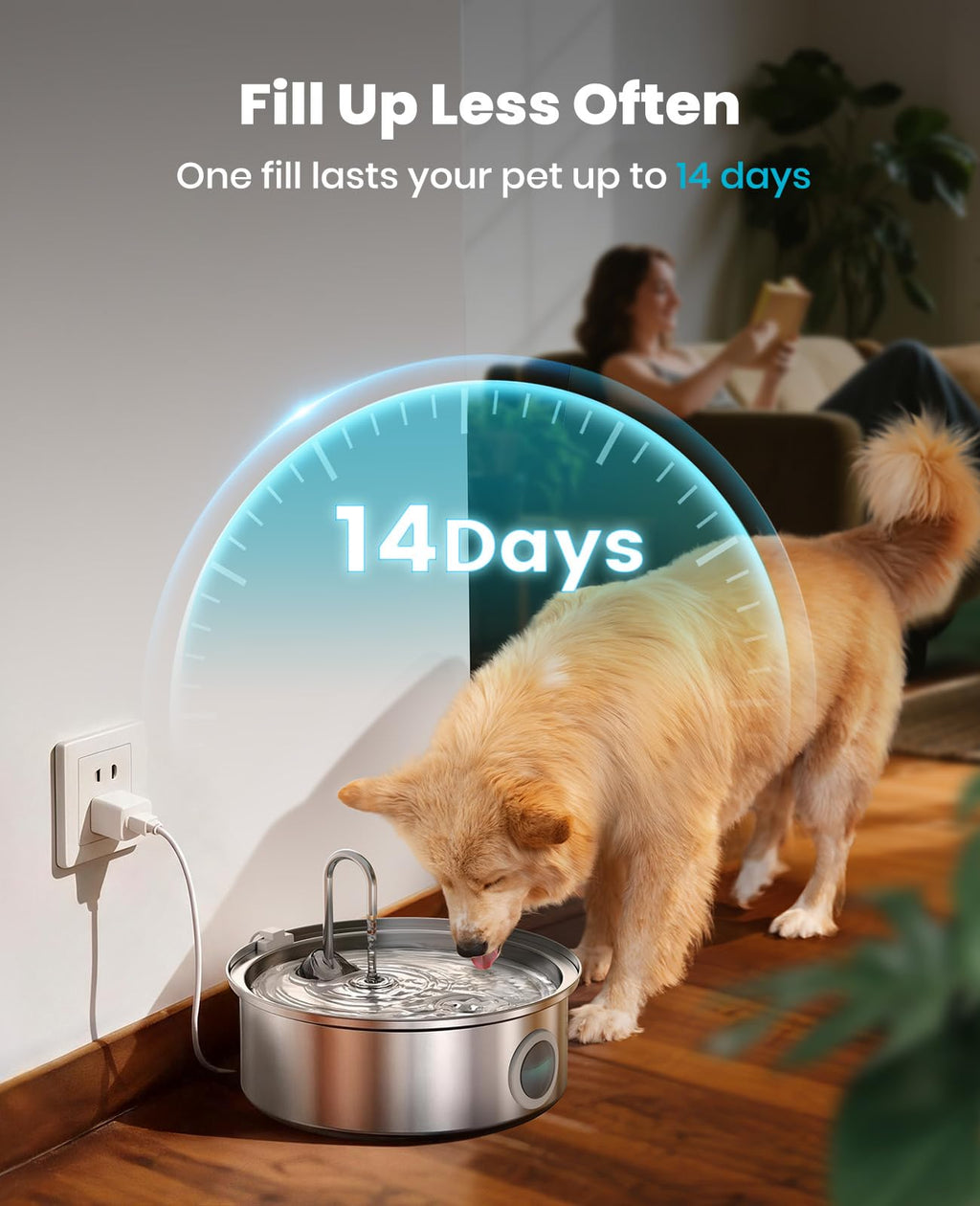 oneisall 7L/230oz Dog Water Fountain for Multi-pet Household,PWF002