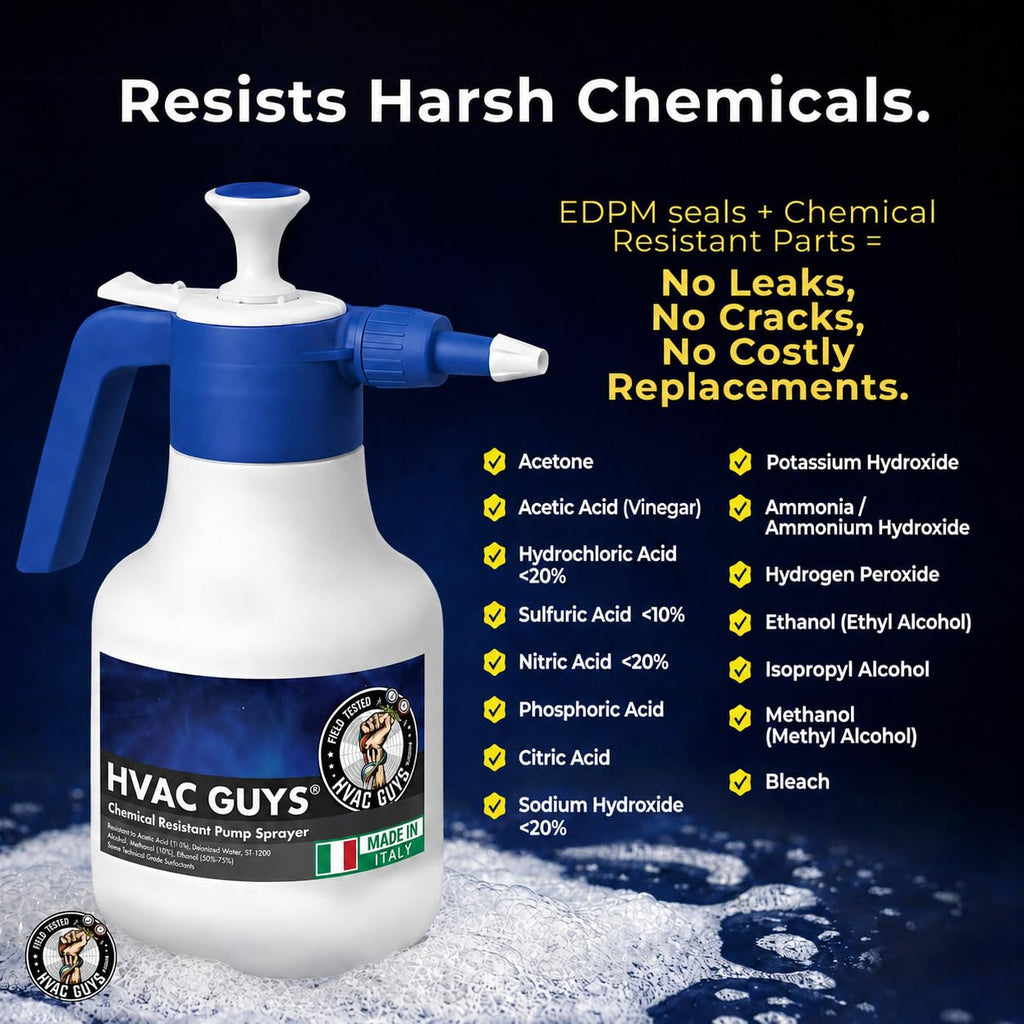 HVAC Guys Handheld Chemical Pump Sprayer with 360° Spray Angle